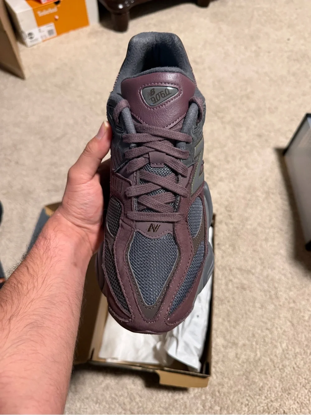 New Balance 9060 Men's Burgundy/Grey Lifestyle Sneaker